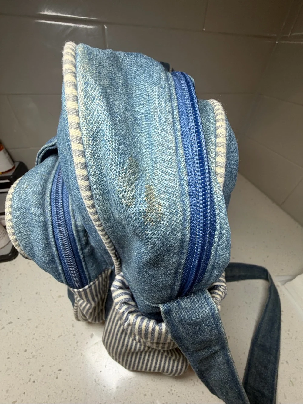 OshKosh Denim & Striped B'gosh Denim Railroad Pinstripe Diaper bag VINTAGE